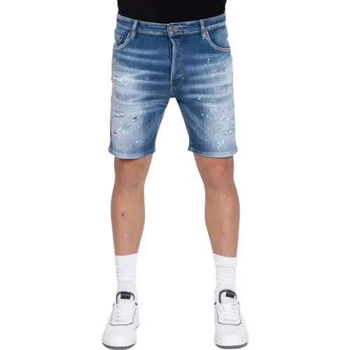 Blaue Skinny Kurze Jeans Weiße Denim , Herren, Größe: W34 - My Brand - Modalova