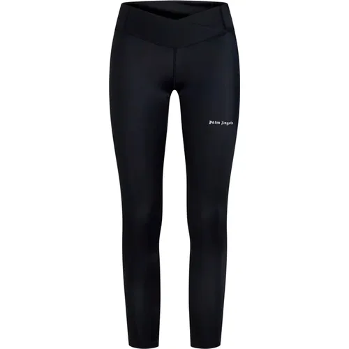 Training Leggings with Ecru Bands , female, Sizes: S - Palm Angels - Modalova