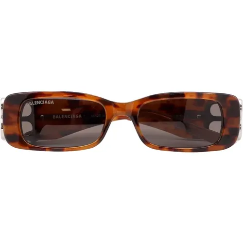 Braune Rechteckige Sonnenbrille , Damen, Größe: ONE Size - Balenciaga - Modalova