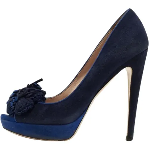 Pre-owned Suede heels , female, Sizes: 4 1/2 UK - Miu Miu Pre-owned - Modalova