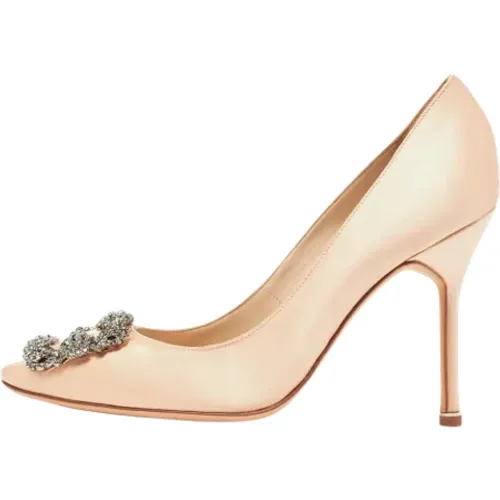 Pre-owned Satin heels , female, Sizes: 5 UK - Manolo Blahnik Pre-owned - Modalova