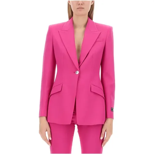 Medusa Single-Breasted Wool Blazer , female, Sizes: S, XS - Versace - Modalova