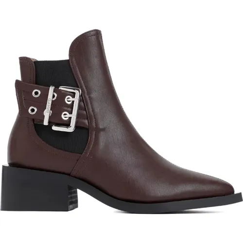 Ankle Boots with Buckle Strap , female, Sizes: 4 UK, 6 UK, 5 UK - Ganni - Modalova