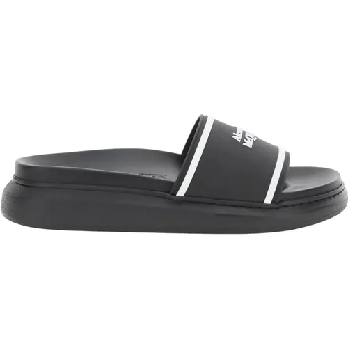 Luxury Slides with Contrasting Logo , female, Sizes: 6 1/2 UK - alexander mcqueen - Modalova