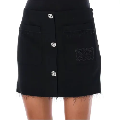 Wool Mini Skirt Aw24 , female, Sizes: XS - Off White - Modalova