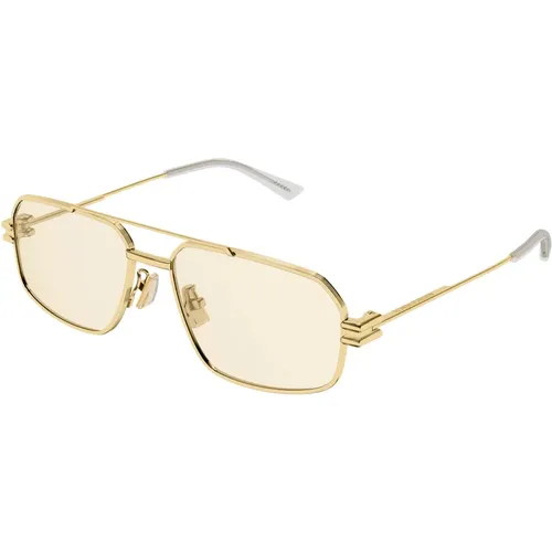 Sonnenbrille in Gold/Hellgelb - Bottega Veneta - Modalova