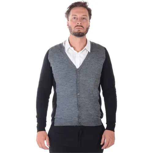 Bicolor Cardigan Sweater Pullover , Herren, Größe: XL - Daniele Alessandrini - Modalova