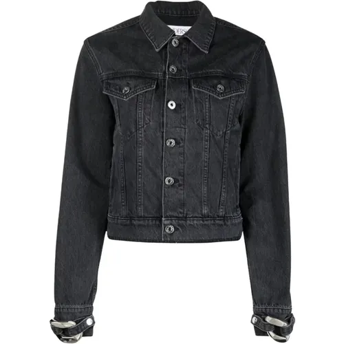 Denim Jacket with Chain Detail , female, Sizes: XS, 2XS, S, M - JW Anderson - Modalova