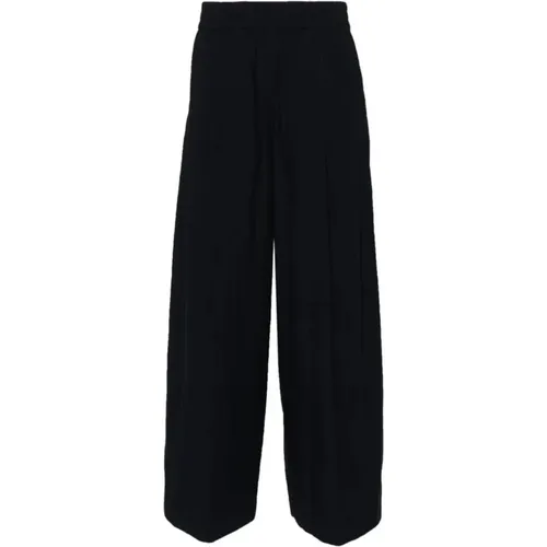 Schwarze Hosen für Frauen SS24,Blaue Baumwollhose mit elastischem Bund - BRUNELLO CUCINELLI - Modalova