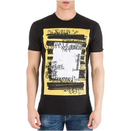 Bedrucktes Baumwoll-T-Shirt - S71Gd0741 - Dsquared2 - Modalova