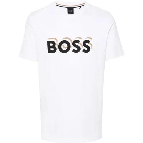 Logo Print T-Shirt , Herren, Größe: L - Hugo Boss - Modalova