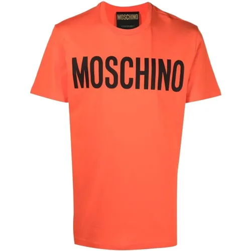 Baumwoll-T-Shirt mit Logo-Print , Herren, Größe: XL - Moschino - Modalova