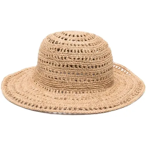 Safari Woven Straw Hat , female, Sizes: ONE SIZE - Ibeliv - Modalova