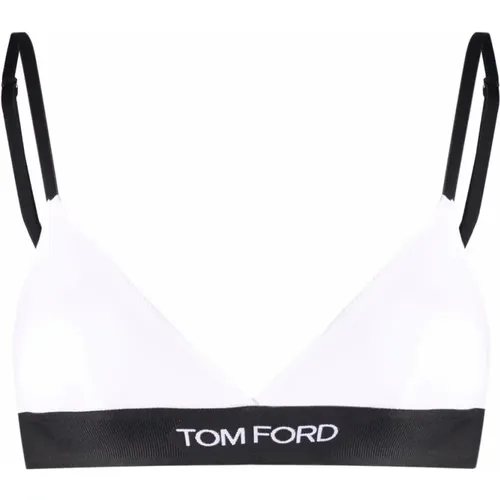 Weißer Modal Signature Bra , Damen, Größe: L - Tom Ford - Modalova
