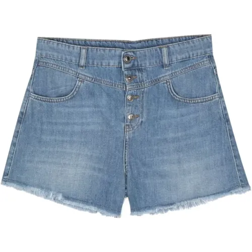 Denim Shorts mit Fransensaum , Damen, Größe: W27 - Liu Jo - Modalova