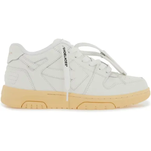 Pfeil-Ledersneakers mit Goldenem Logo Off - Off White - Modalova