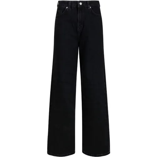 Schwarze Weite Jeans , Damen, Größe: W30 - Selected Femme - Modalova