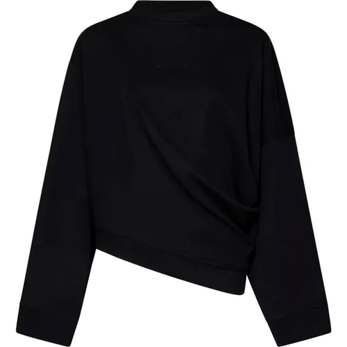 Sweatshirt with Asymmetric Design , female, Sizes: ONE SIZE - Amazuin - Modalova