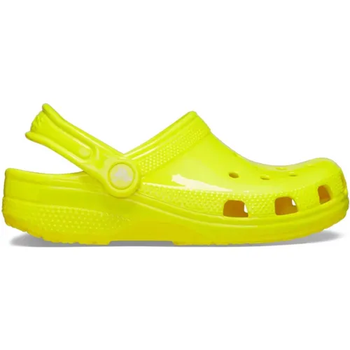 Neon Classic Clogs - Gelb Rund Flach , Herren, Größe: 48 EU - Crocs - Modalova