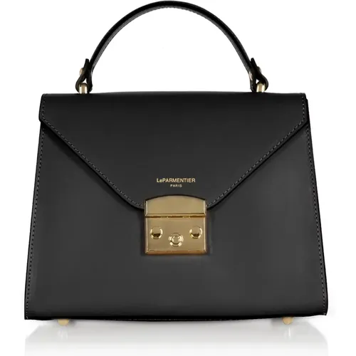 Peggy Leather Top Handle Satchel Bag , female, Sizes: ONE SIZE - Le Parmentier - Modalova
