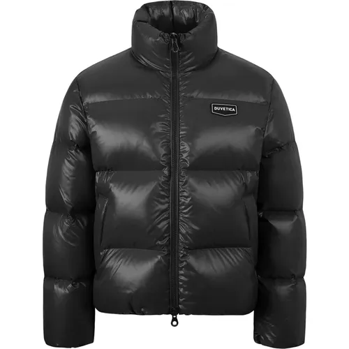 Schwarze High-Neck Daunenjacke Aw23 , Herren, Größe: L - duvetica - Modalova