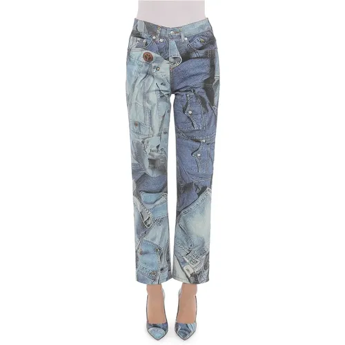 Gerades Jeans , Damen, Größe: W32 - Moschino - Modalova