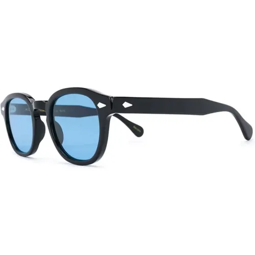 Schwarze Celebrity Blaue Sonnenbrille , Damen, Größe: 49 MM - Moscot - Modalova
