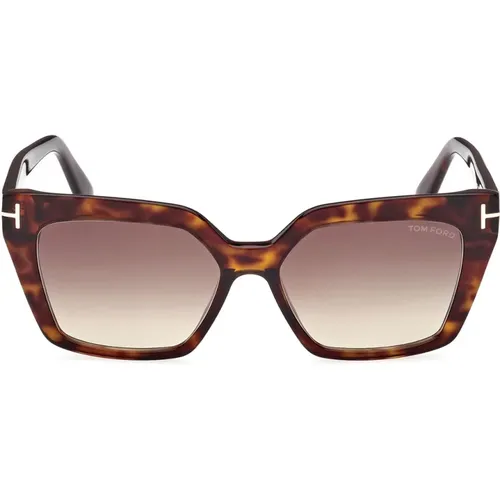 Cat-Eye Sonnenbrille Braun Verlaufsglas - Tom Ford - Modalova