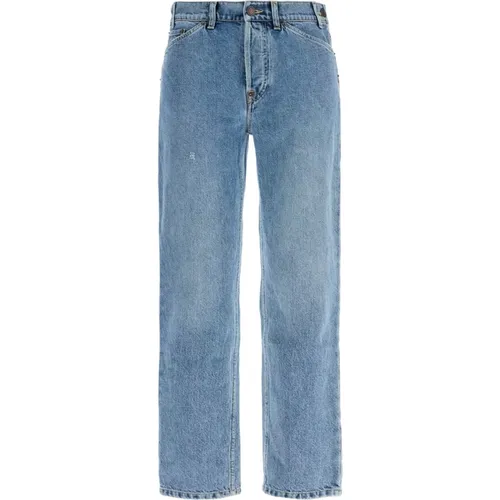 Jeans mit verstellbarem Bund und Slim Fit in Distressed Denim , Damen, Größe: XS - Moschino - Modalova