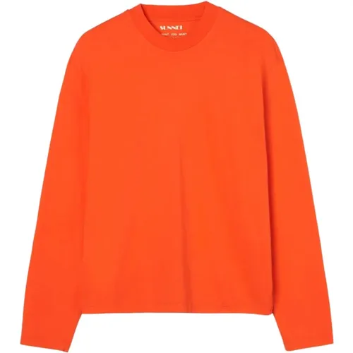 Tangerine Boxy Fit Langarm T-Shirt , Herren, Größe: XL - Sunnei - Modalova