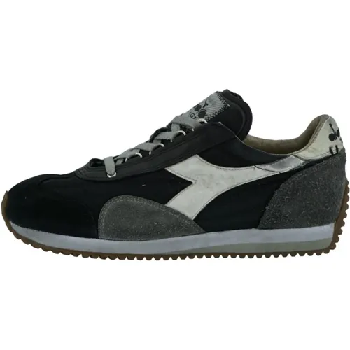 Stone Washed Leather Sneakers , male, Sizes: 10 1/2 UK - Diadora - Modalova