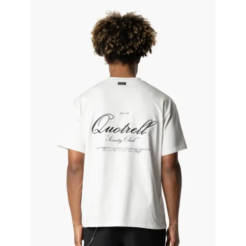 Weißes Herren T-Shirt Trendy Backprint - Quotrell - Modalova