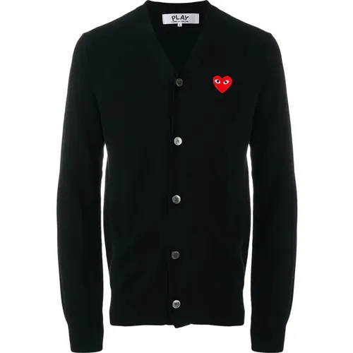 Wool Heart Cardigan , male, Sizes: 2XL - Comme des Garçons Play - Modalova