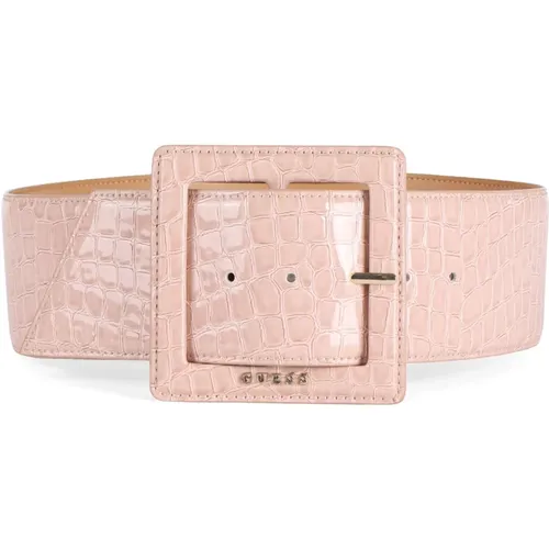 High-waisted Crocodile-effect Belt , female, Sizes: S - Guess - Modalova