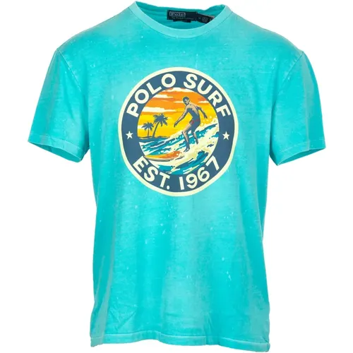 Turquoise Cotton T-Shirt for Men , male, Sizes: S - Ralph Lauren - Modalova