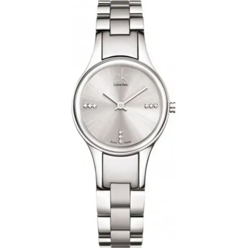 Quartz Women`s Watch with Silver Dial and Stainless Steel Strap , female, Sizes: ONE SIZE - Calvin Klein - Modalova