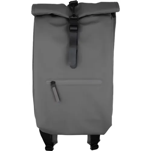 Waterproof Unisex Rolltop Backpack Grey , female, Sizes: ONE SIZE - Rains - Modalova