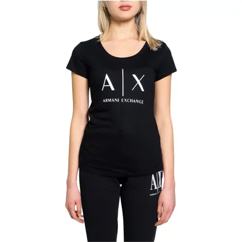 Casual Damen T-Shirt Frühjahr/Sommer Kollektion , Damen, Größe: XL - Armani Exchange - Modalova
