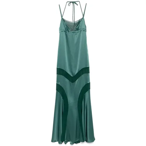 Smaragdgrünes Satin Slip Kleid - pinko - Modalova