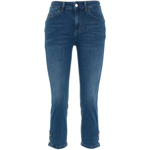 Cropped Flared Jeans mit Logo-Details , Damen, Größe: W31 - Liu Jo - Modalova