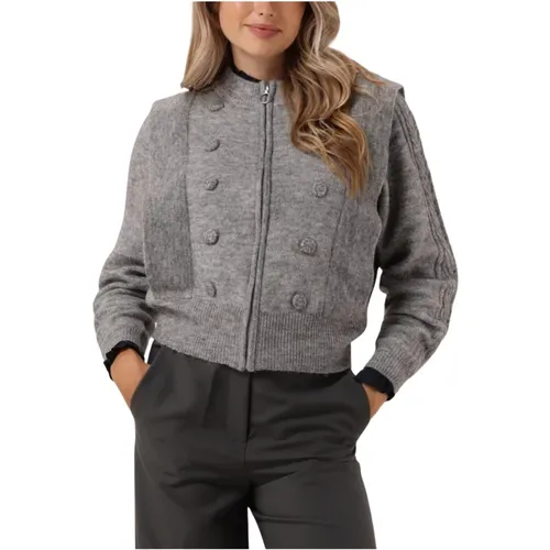 Grauer Cardigan Noviall , Damen, Größe: S - Lollys Laundry - Modalova