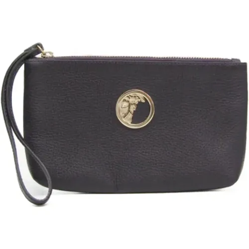 Pre-owned Leather clutches , female, Sizes: ONE SIZE - Versace Pre-owned - Modalova