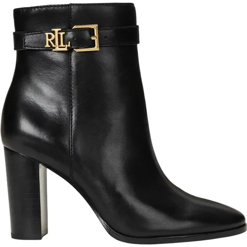 Classic Leather Boot with LRL Logo , female, Sizes: 4 UK, 8 UK, 3 1/2 UK, 5 UK, 6 UK, 7 UK, 5 1/2 UK, 3 UK, 6 1/2 UK - Ralph Lauren - Modalova