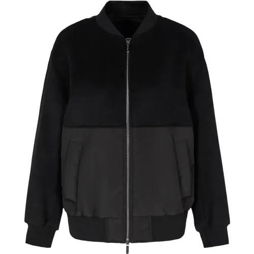 Schwarze Bomberjacke mit Reißverschluss , Damen, Größe: S - Armani Exchange - Modalova