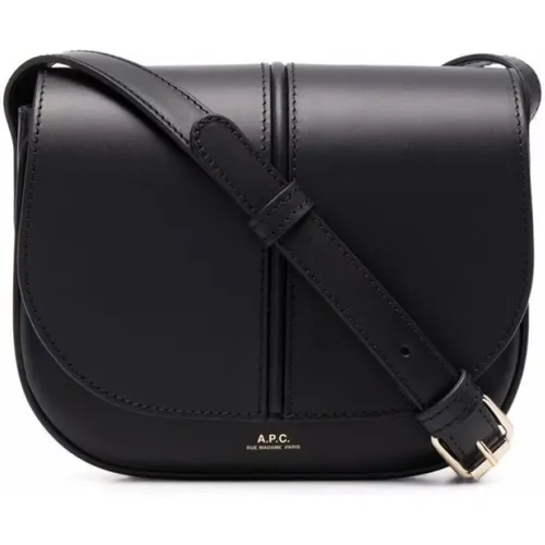 Schwarze Leder Crossbody Tasche mit Logo - A.P.C. - Modalova