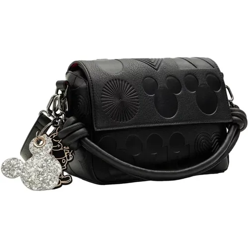 Schwarze Reißverschlusshandtasche , Damen, Größe: ONE Size - Desigual - Modalova