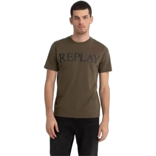 T-Shirts , male, Sizes: M, S, 2XL, XL, L, 3XL - Replay - Modalova