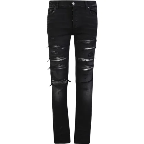 Plaid Thrasher Skinny Jeans , male, Sizes: W33, W30 - Amiri - Modalova