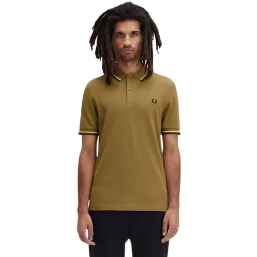 Polo-Shirt mit Doppelstreifen , Herren, Größe: XL - Fred Perry - Modalova