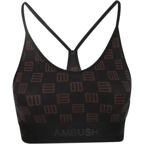 Monogram-print bra top , female, Sizes: XS - Ambush - Modalova